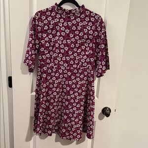 Floral Dress in Burgundy and White
